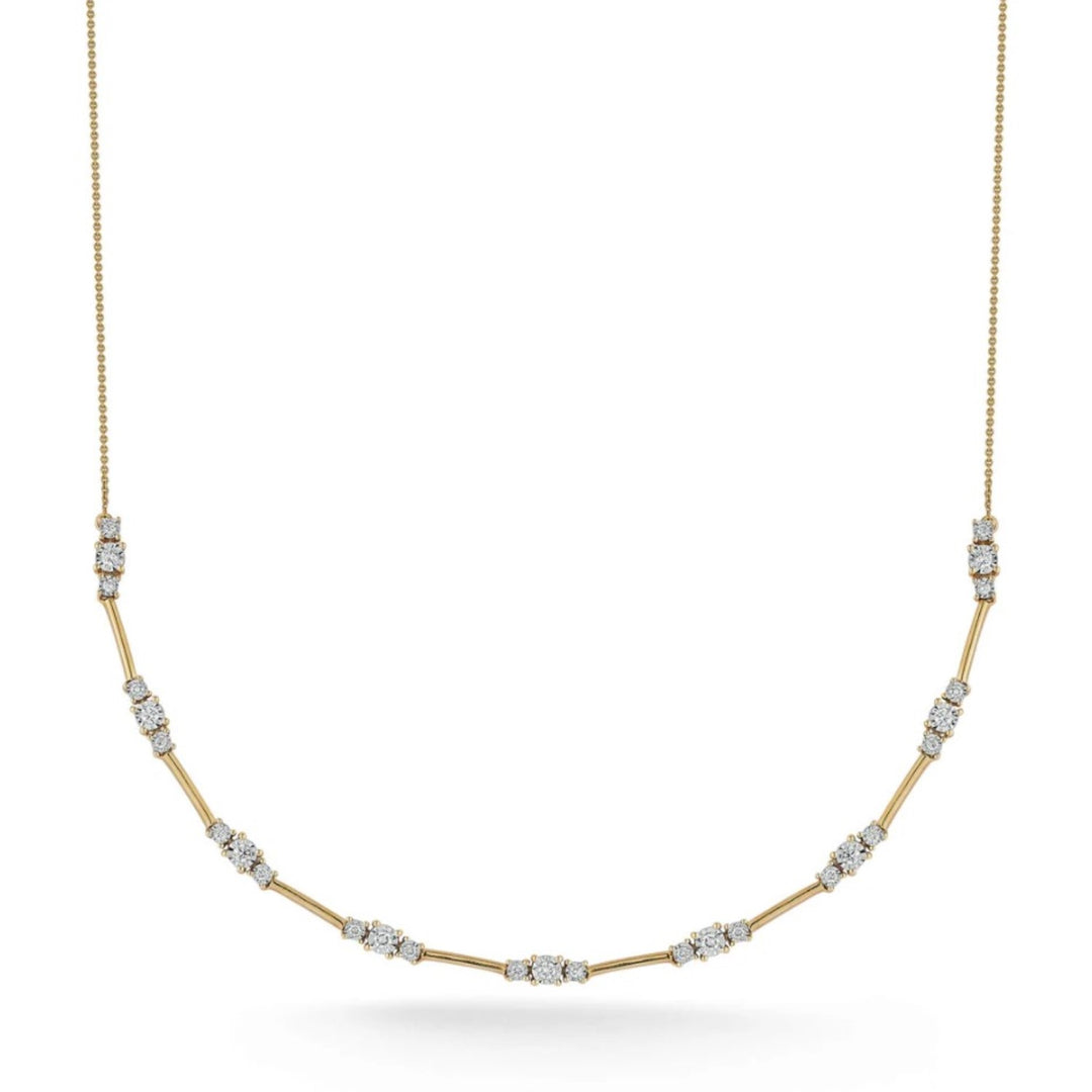 Ava Bea Spaced Diamond Tennis Necklace - 14"-16"