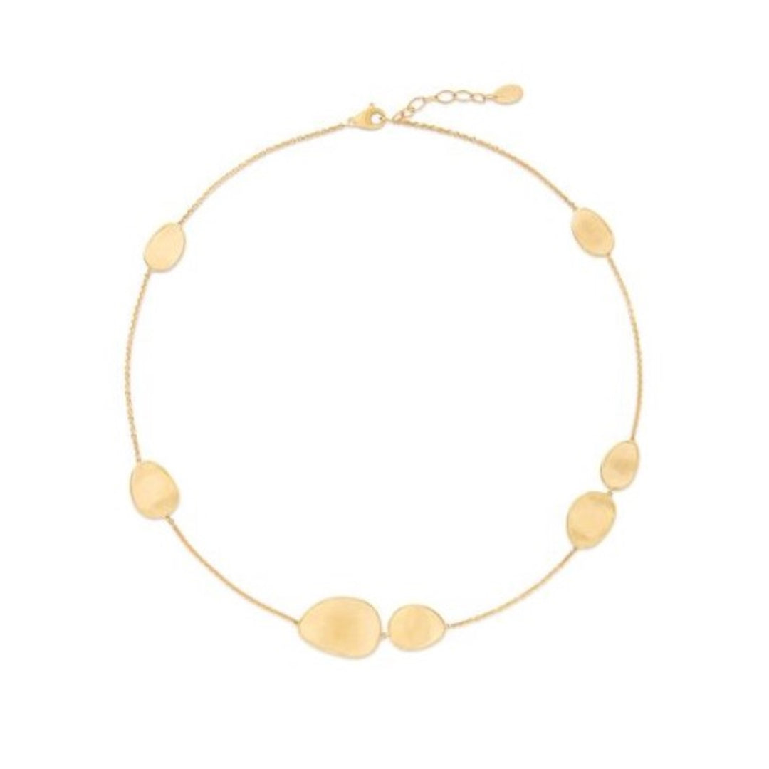 18K Yellow Gold Small Petal Station Necklace