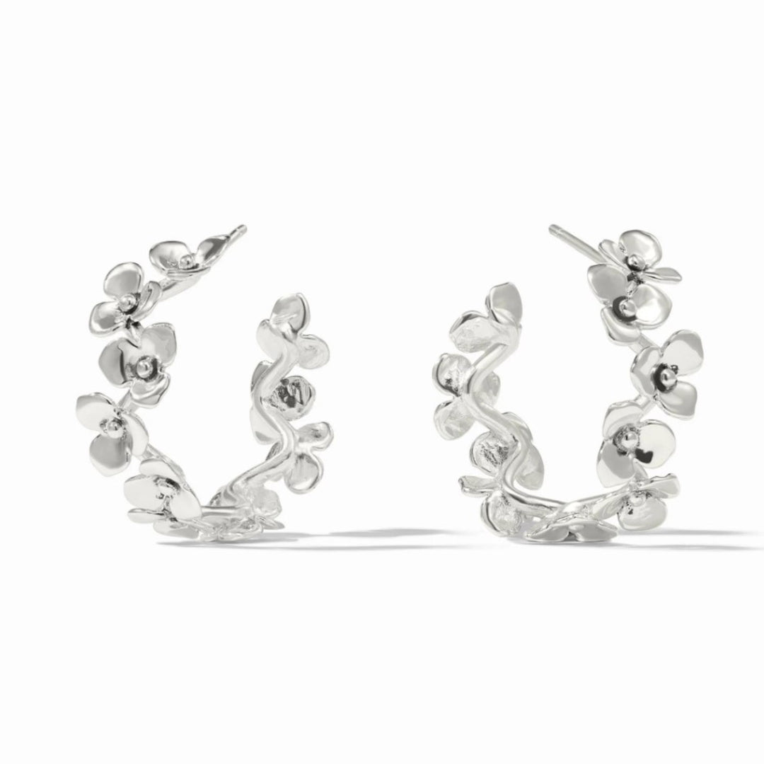 Silver Bloom Hoops