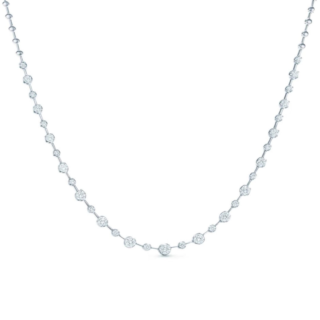 18K White Gold Starry Night Riviera Necklace - 16"