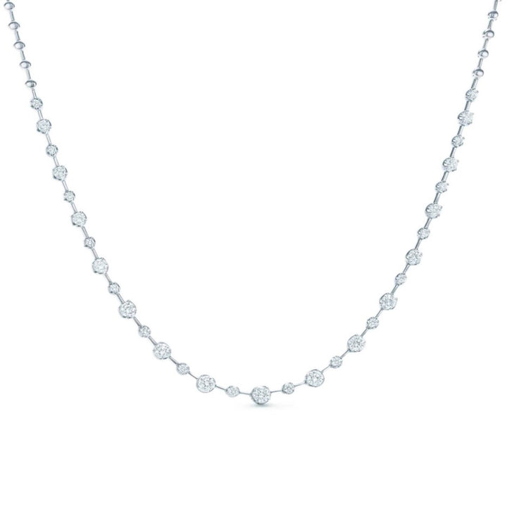 18K White Gold Starry Night Riviera Necklace - 16"