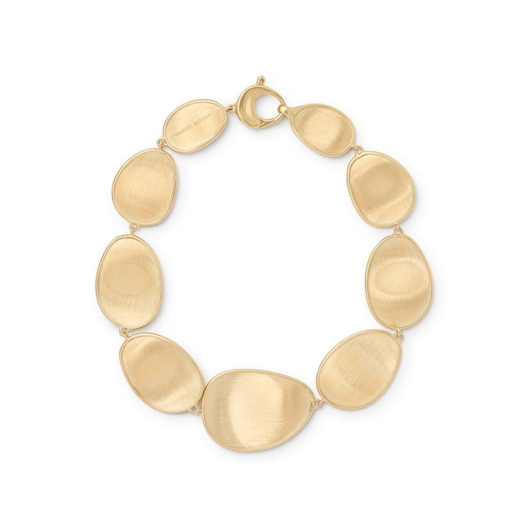 18K Yellow Gold Graduated Petal Bracelet - 7"