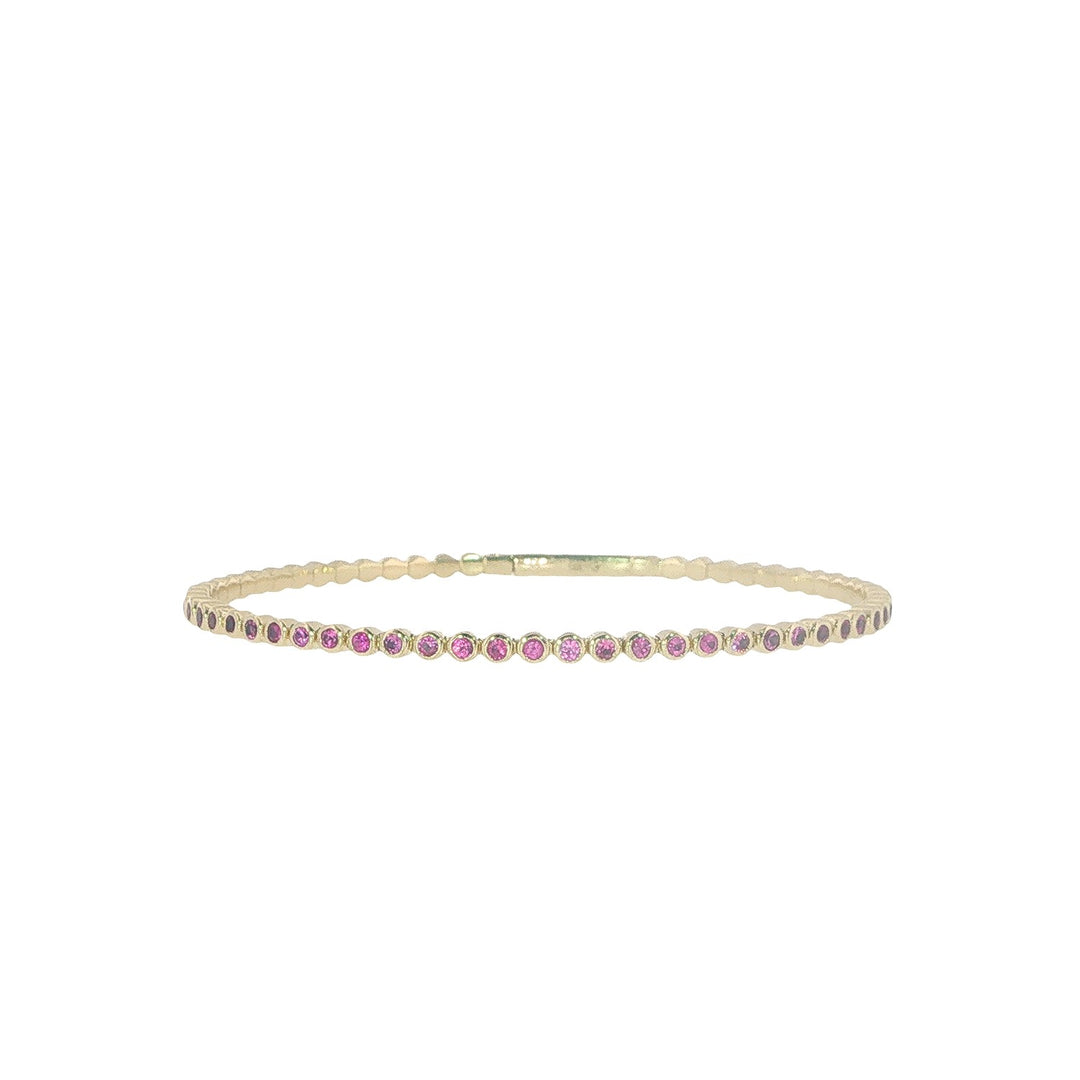 Bezel Set Pink Sapphire Flexy Bracelet