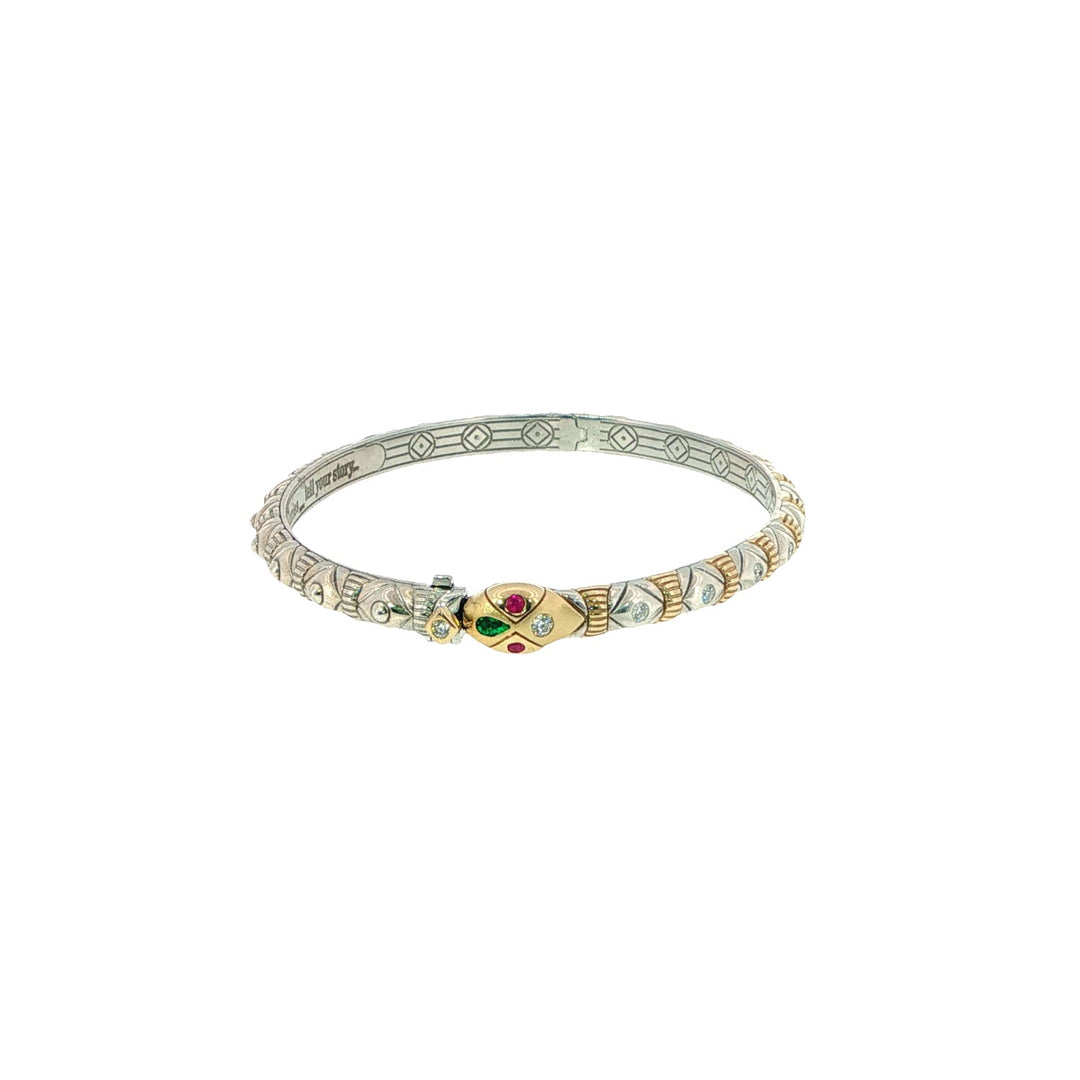 Two-Toned Snake Skin Bangle - 6.5"