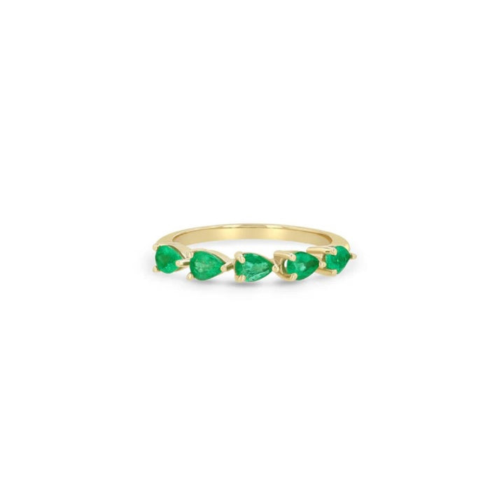 5 Pear Cut Emerald Ring - Size 7