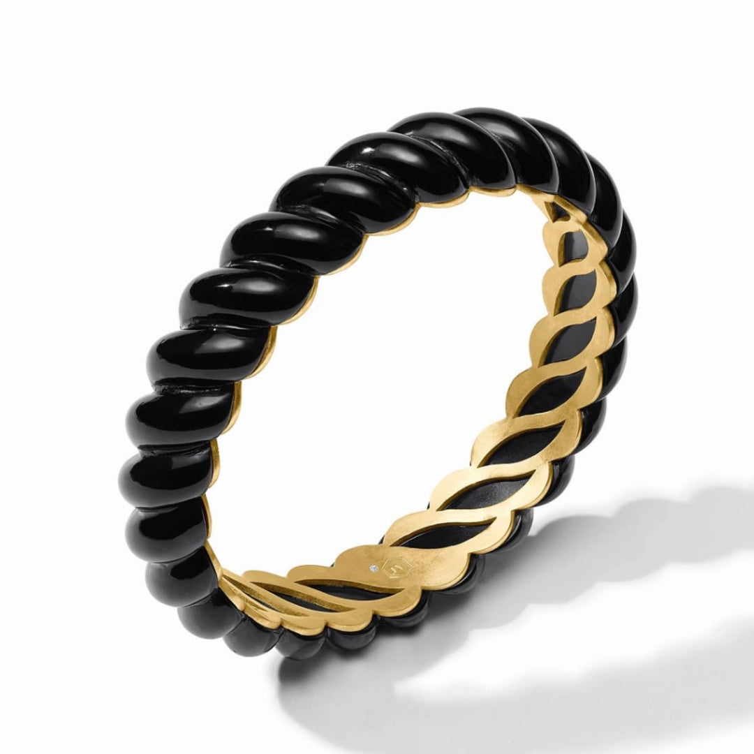 Ravello Statement Bangle In Obsidian Black - 8"