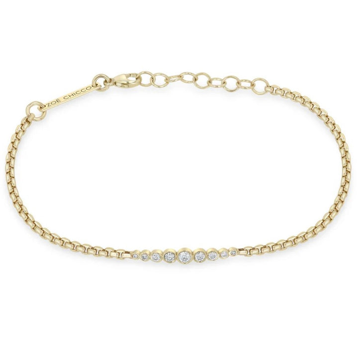 14K Yellow Gold Graduated Bezel Set Diamond Bracelet