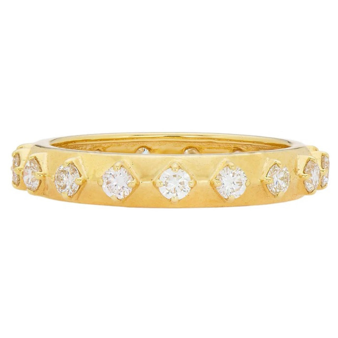 18K Yellow Gold Margaux Diamond Wedding Band - Size 7