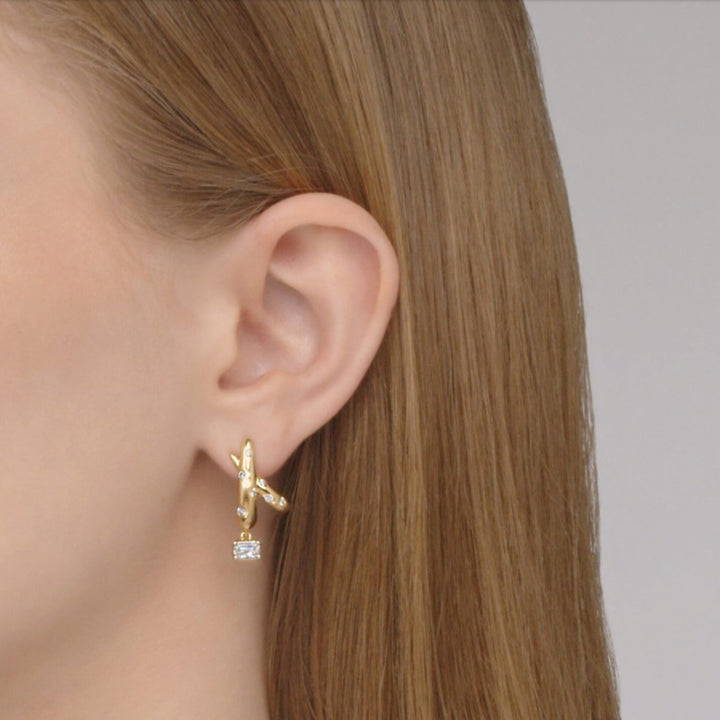 Crossover Drop Earrings with Ashoka Diamonds