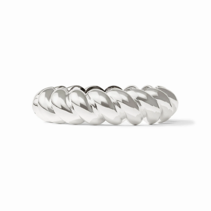 Silver Ravello Statement Hinge Bangle - 9.5"