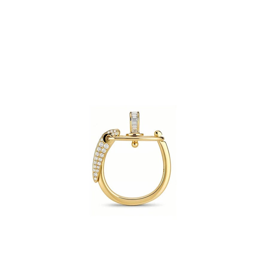 Grandsize Mixed Diamond Keychain With Clip On Bail Opening