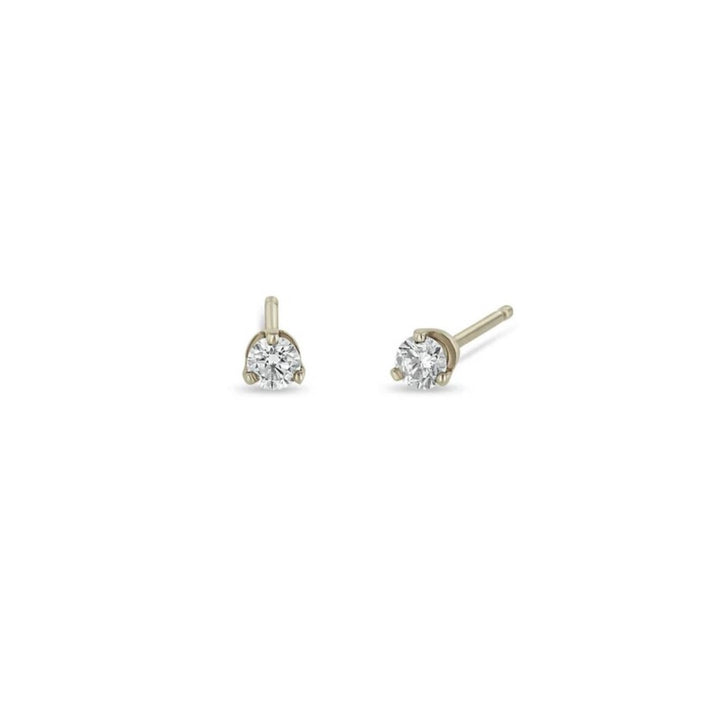 14K White Gold 3mm Diamond Studs