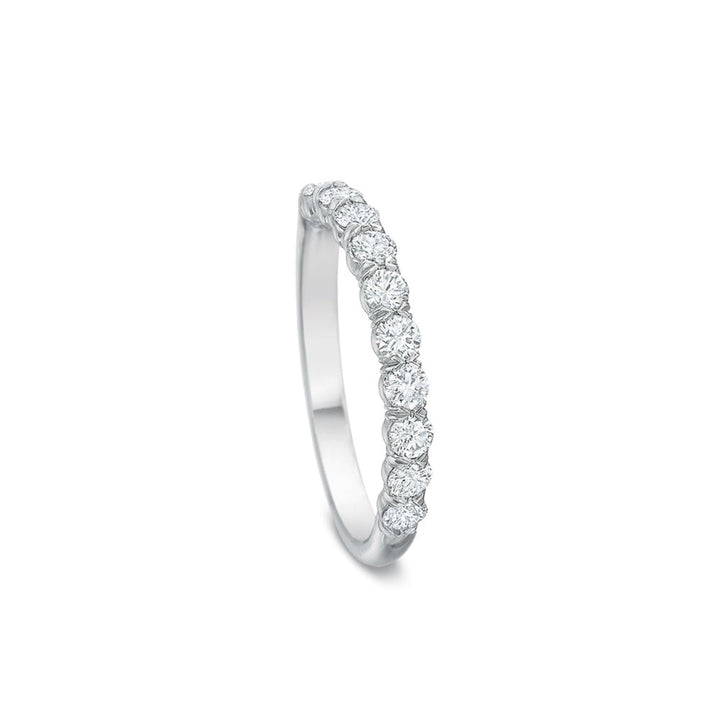 18K White Gold Flush Fit 0.76cts Round Diamond Wedding Ring