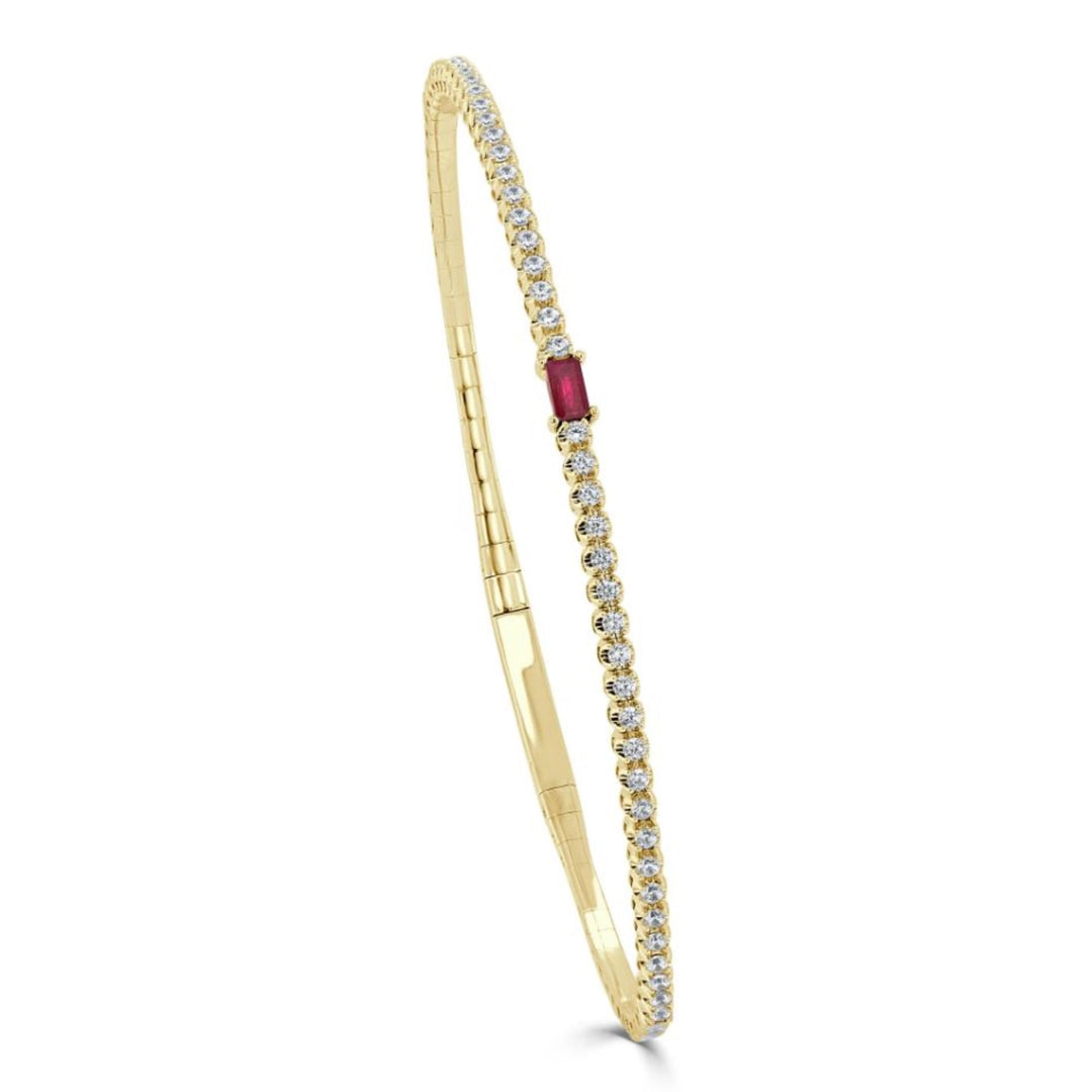 Ruby And Diamond Birthstone Bracelet