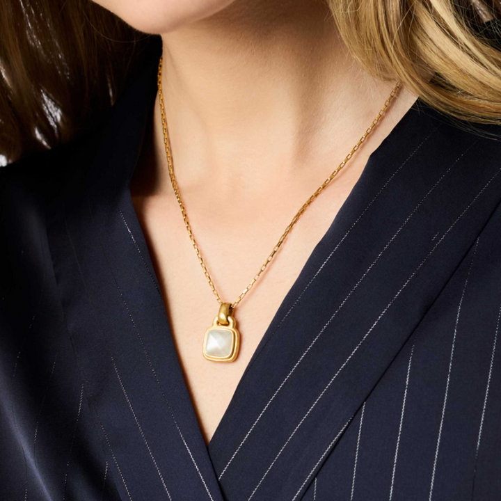 Sahara Solitaire Necklace With Iridescent Clear Crystal Pendant - 16-18"