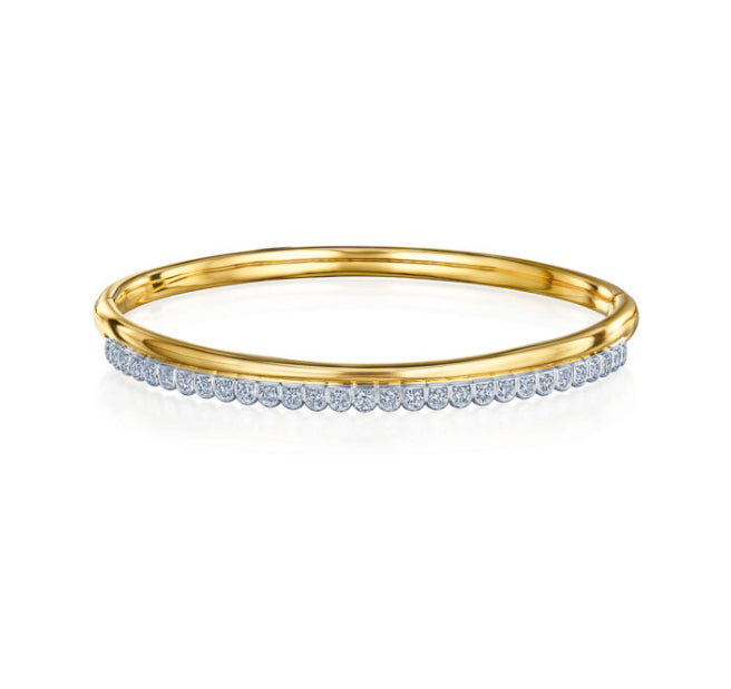 18K Yellow Gold And Diamond Sirena Bangle