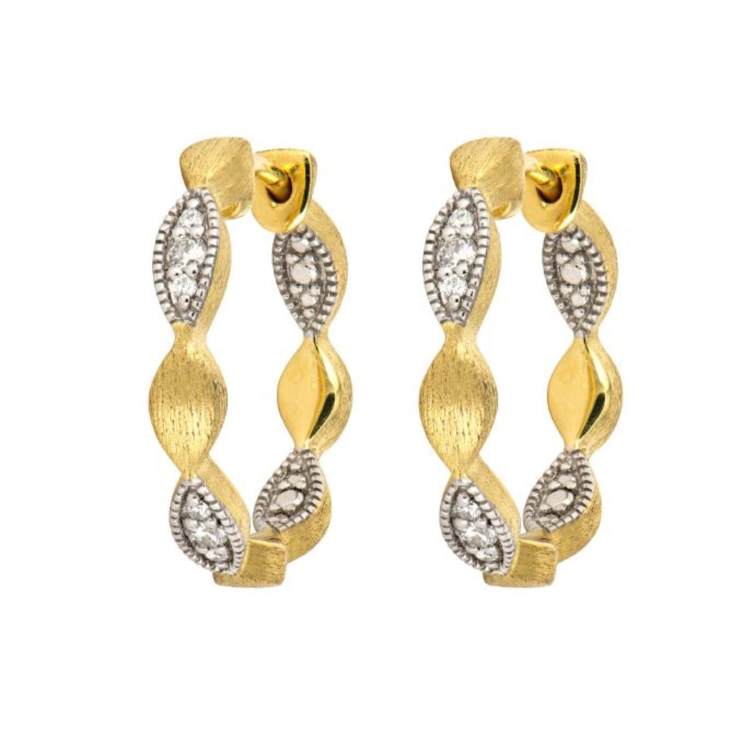 18K Gold Moroccan Marquise Hoops