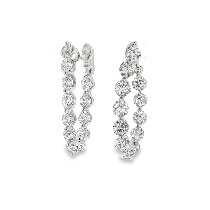 White Gold and Diamond Inside-Out Hoops Weighing 7.42cts