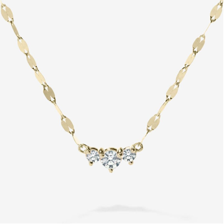 14K Gold Diamond Trio Pendant Necklace