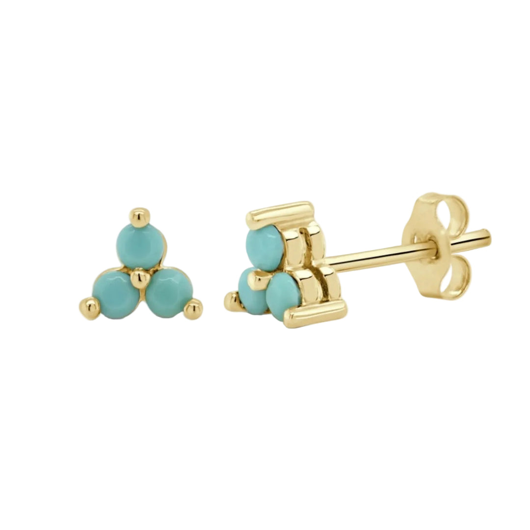 Turquoise 3 Stone Studs