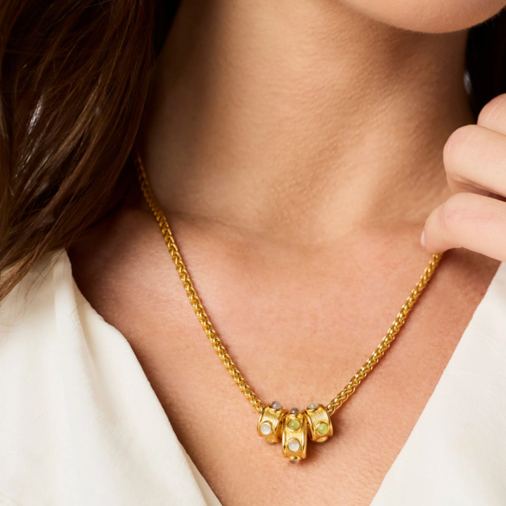 Cobblestone Loop Necklace In Multi Stone Cat's Eye - 19.5"