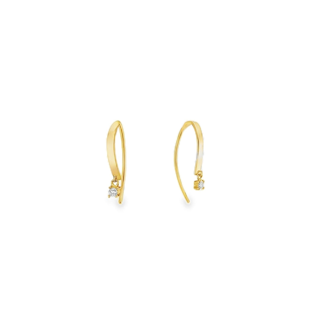 Mini Flat Hooked On Hoops With Dangle Diamond