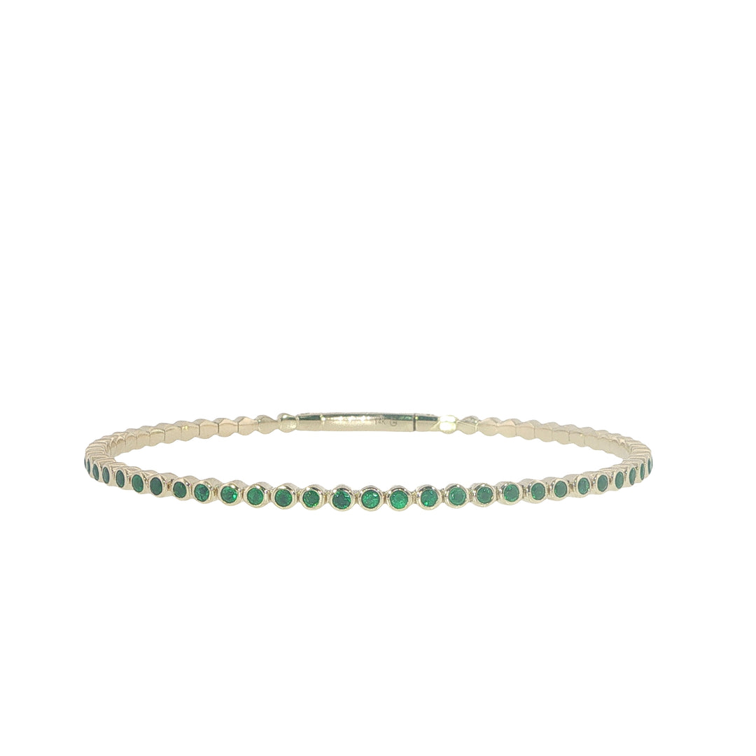 Bezel Set Emerald Flexy Bracelet