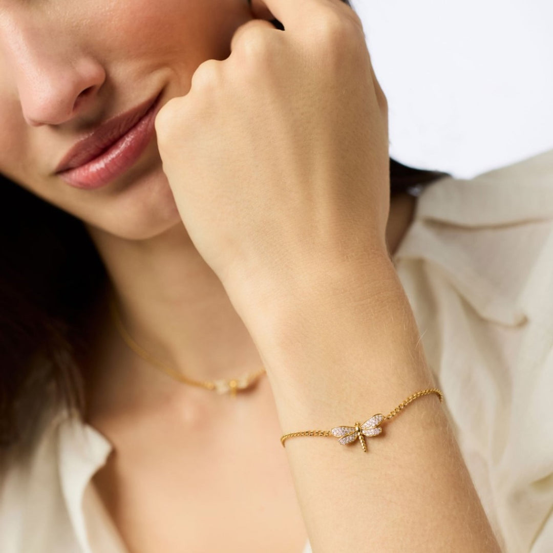 Dragonfly Pave Delicate Bracelet
