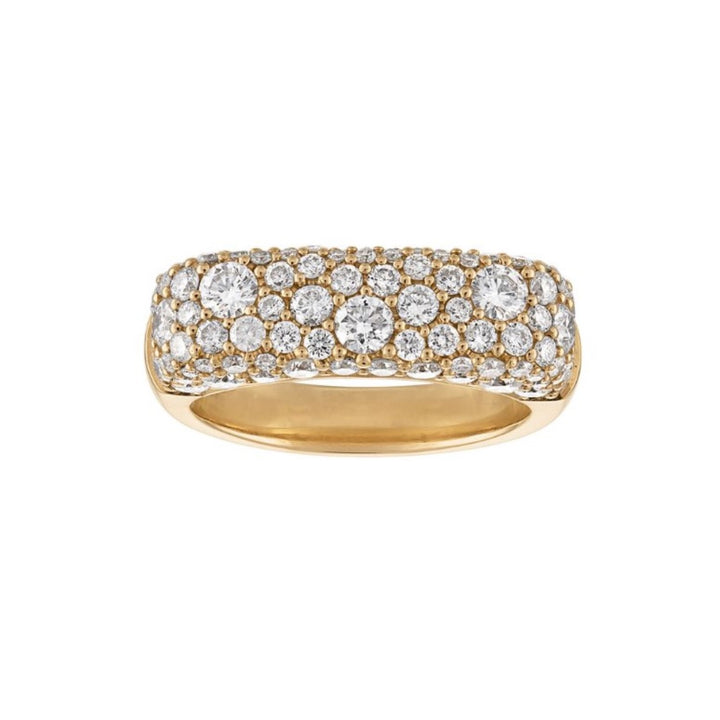 14K Yellow Gold Sparkle Stack Ring Featuring 1.25 Carats Of Diamonds