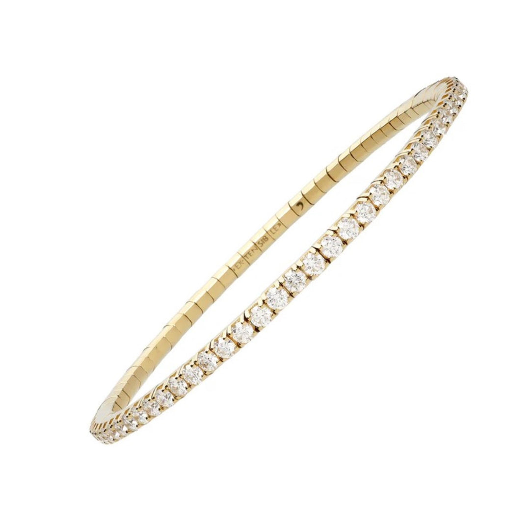 Yellow Gold 3.35ct Diamond Stretch Tennis Bracelet