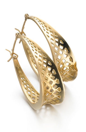 Tapered Medium Oval Crownwork Hoops
