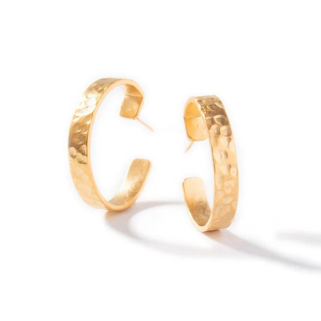 Hammered Hoop Earrings