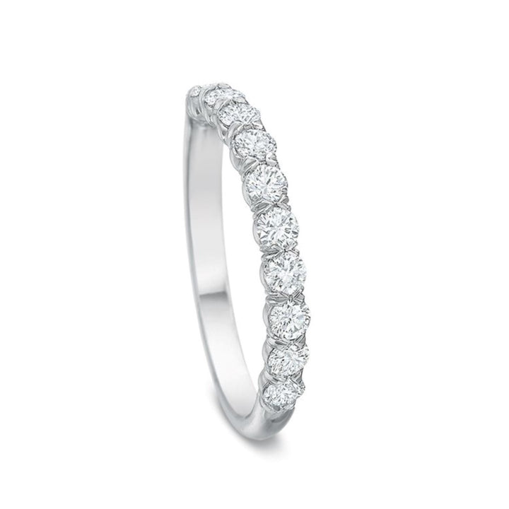 18K White Gold Flush Fit 0.76cts Round Diamond Wedding Ring