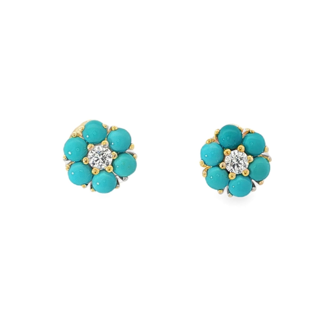 Turquoise Flower Studs