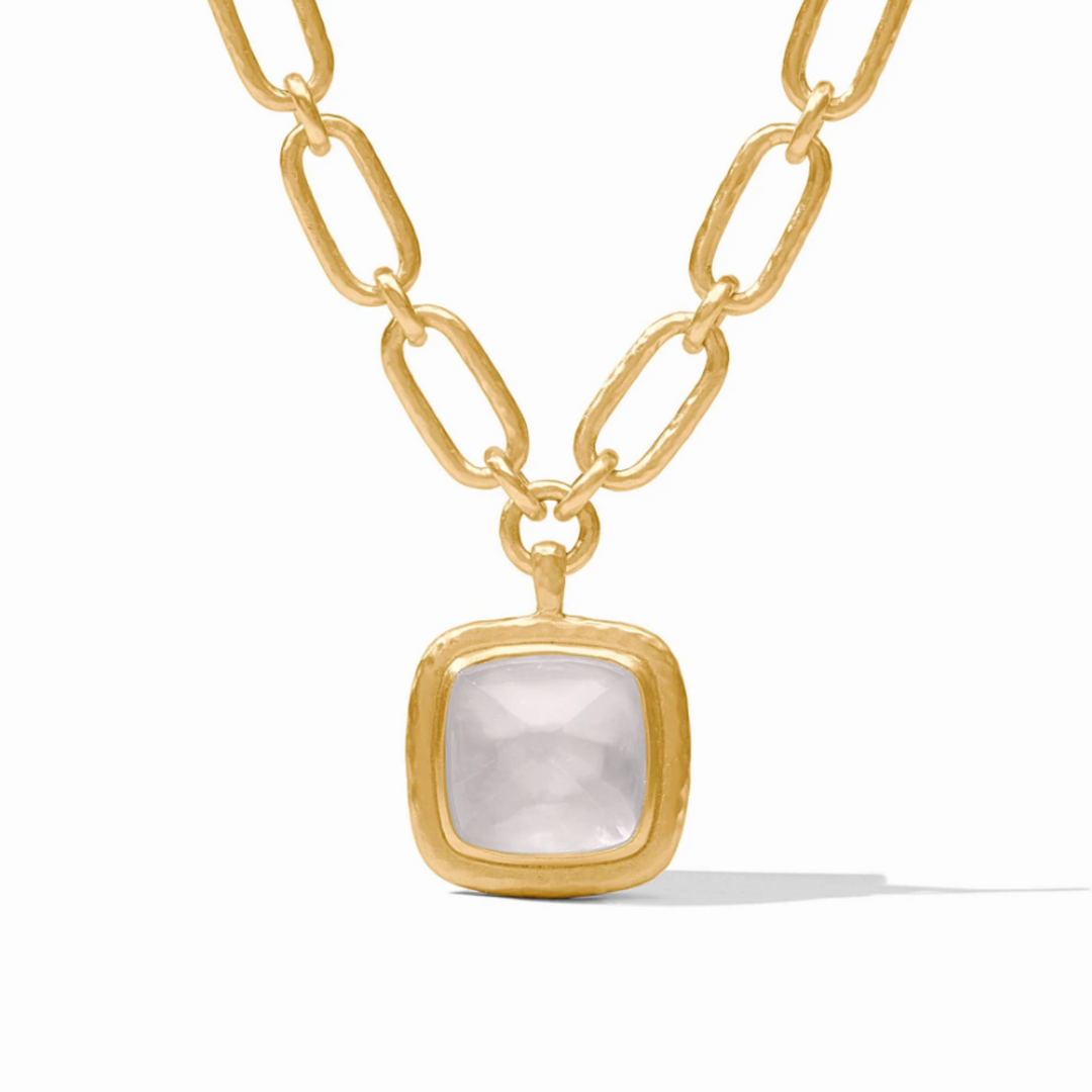 Sahara Statement Necklace In Iridescent Clear Crystal - 19"