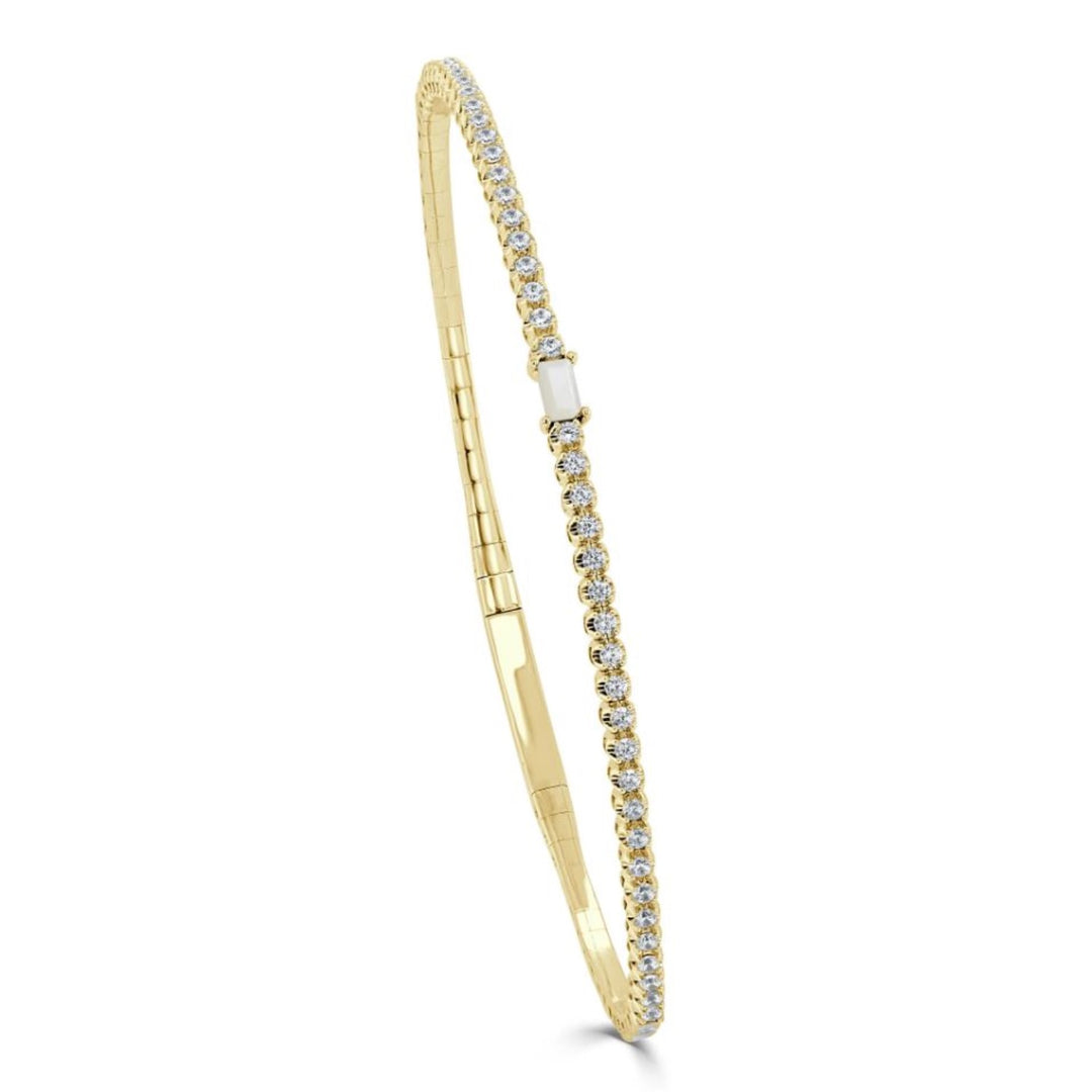 Mother of Pearl and Diamond Birthstone Bracelet