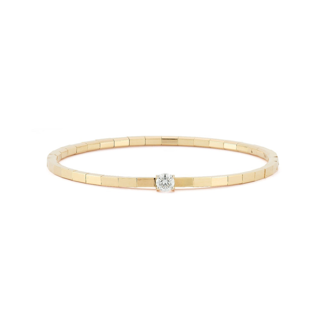 18K Yellow Gold Paris Stretch Bracelet With Center Diamond