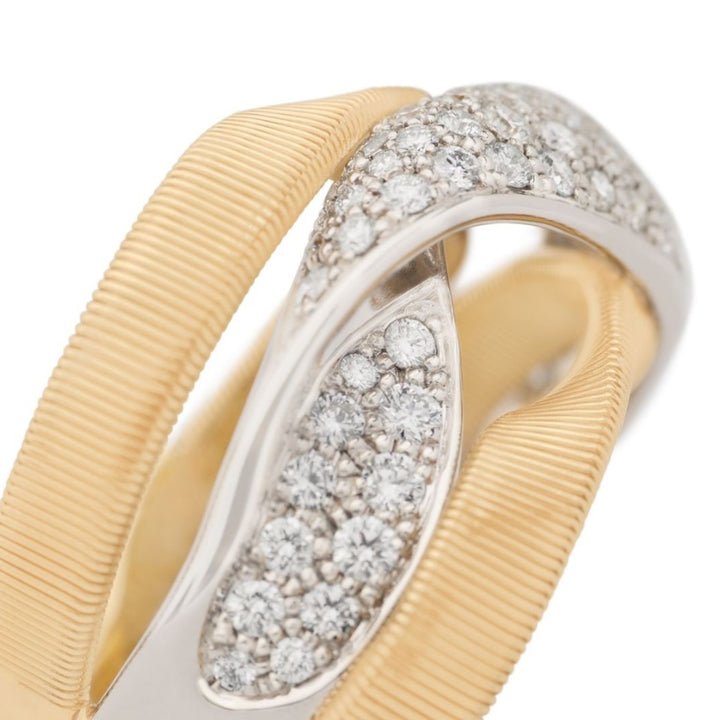 18K Marrakech Ring With A Band Of Pave Diamonds - Size 7