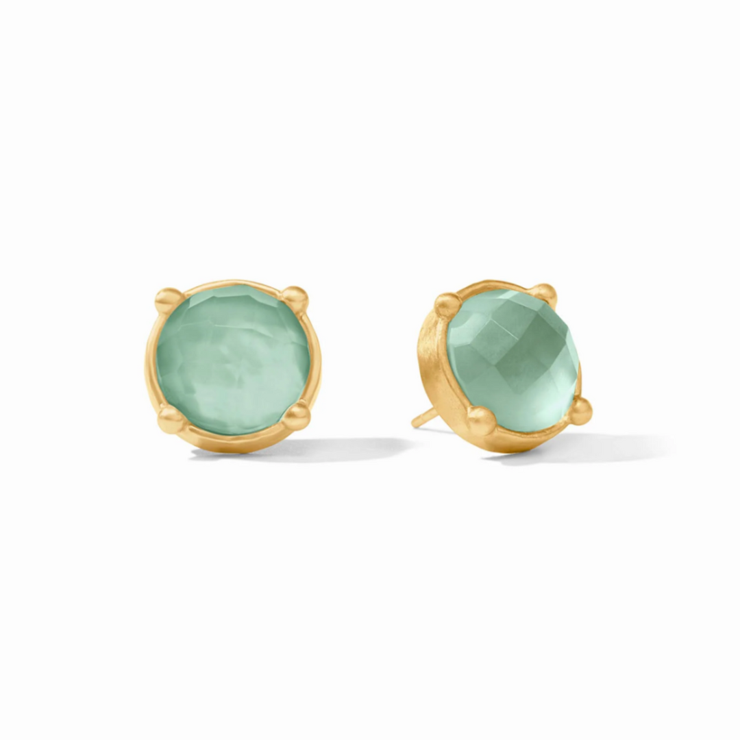 Honey Stud In Iridescent Aquamarine Blue