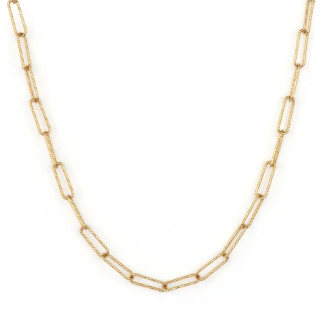 Diamond Cut Paperclip Chain 18"