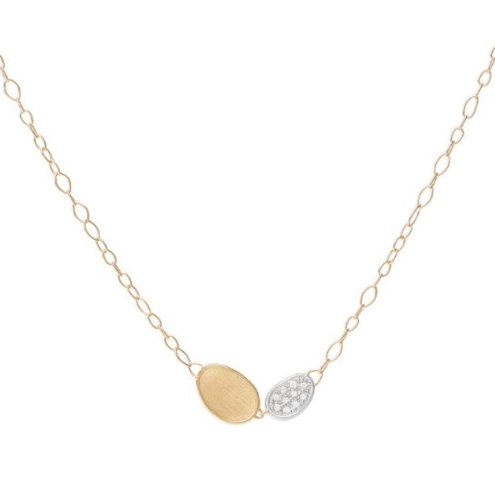 Mini-Petal And Diamond Pendant Necklace