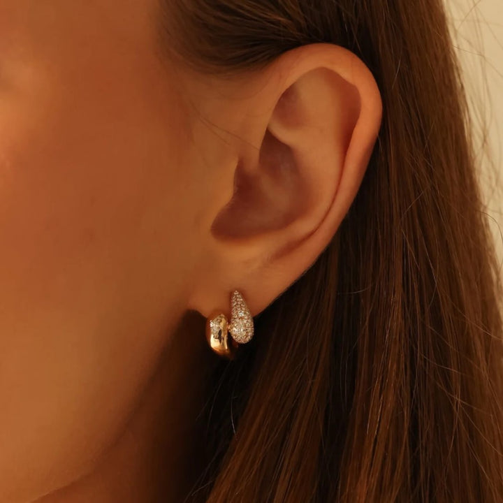 Taylor Elaine Pave Diamond Bypass Hoops