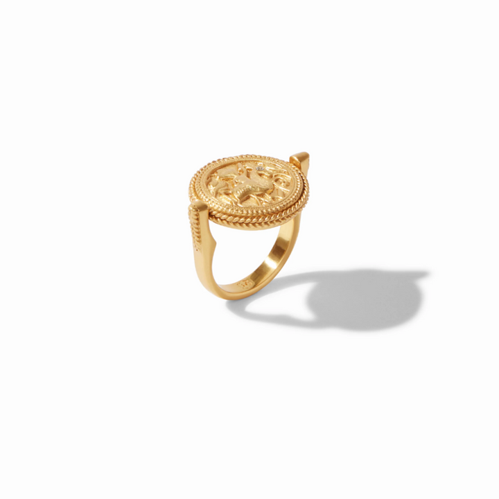 Revolving Coin Ring In Mother Of Pearl - Size 7