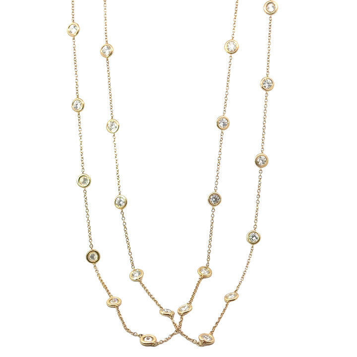Yellow Gold Diamonds By The Yard Necklace Weighing 12.18cts - 58"