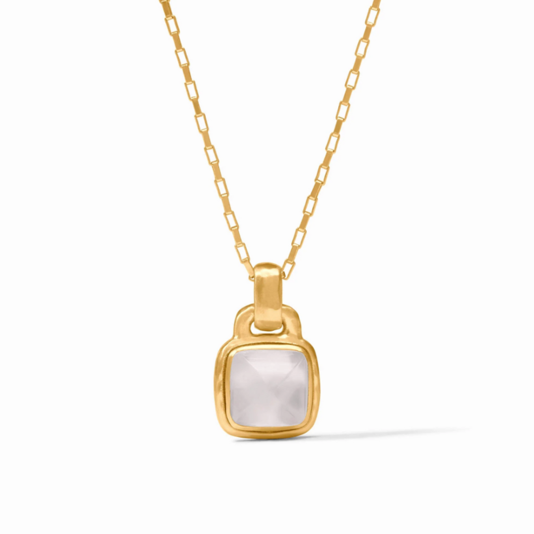 Sahara Solitaire Necklace With Iridescent Clear Crystal Pendant - 16-18"