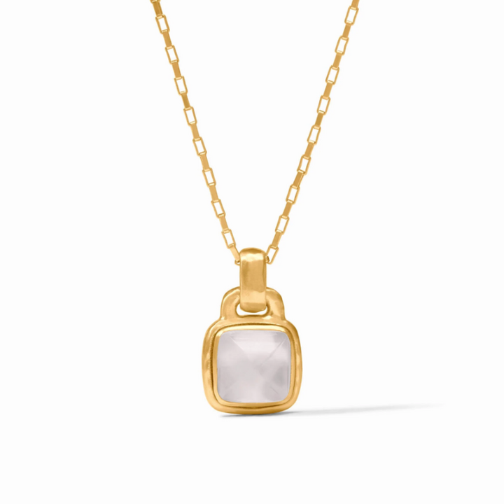 Sahara Solitaire Necklace With Iridescent Clear Crystal Pendant - 16-18"