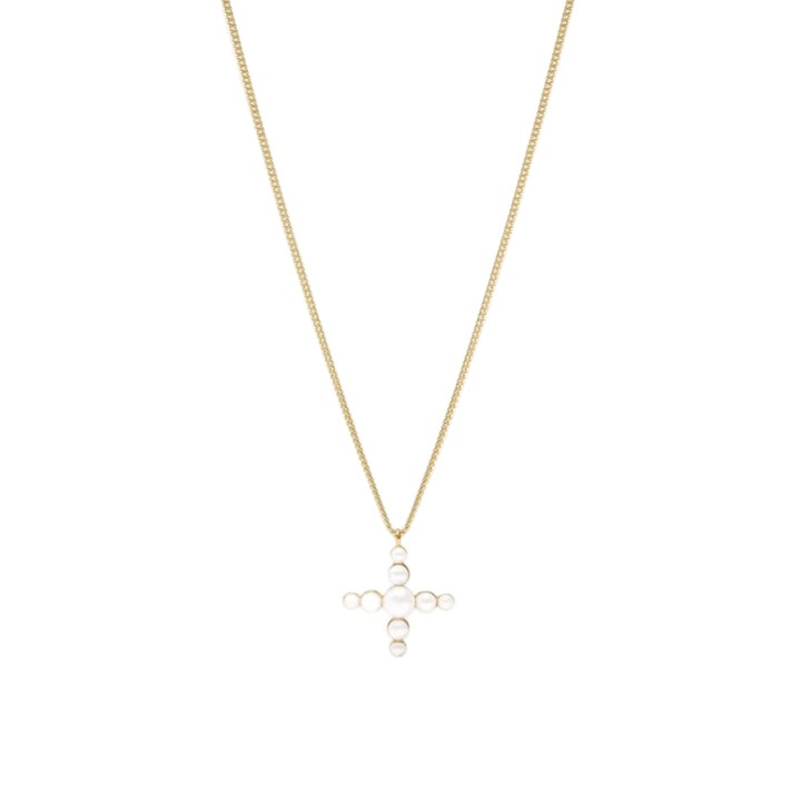 Gumdrop Cross Necklace In Pearl