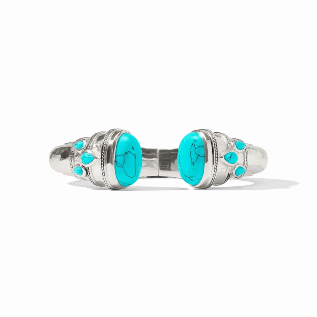 Silver Cannes Cuff With Turquoise