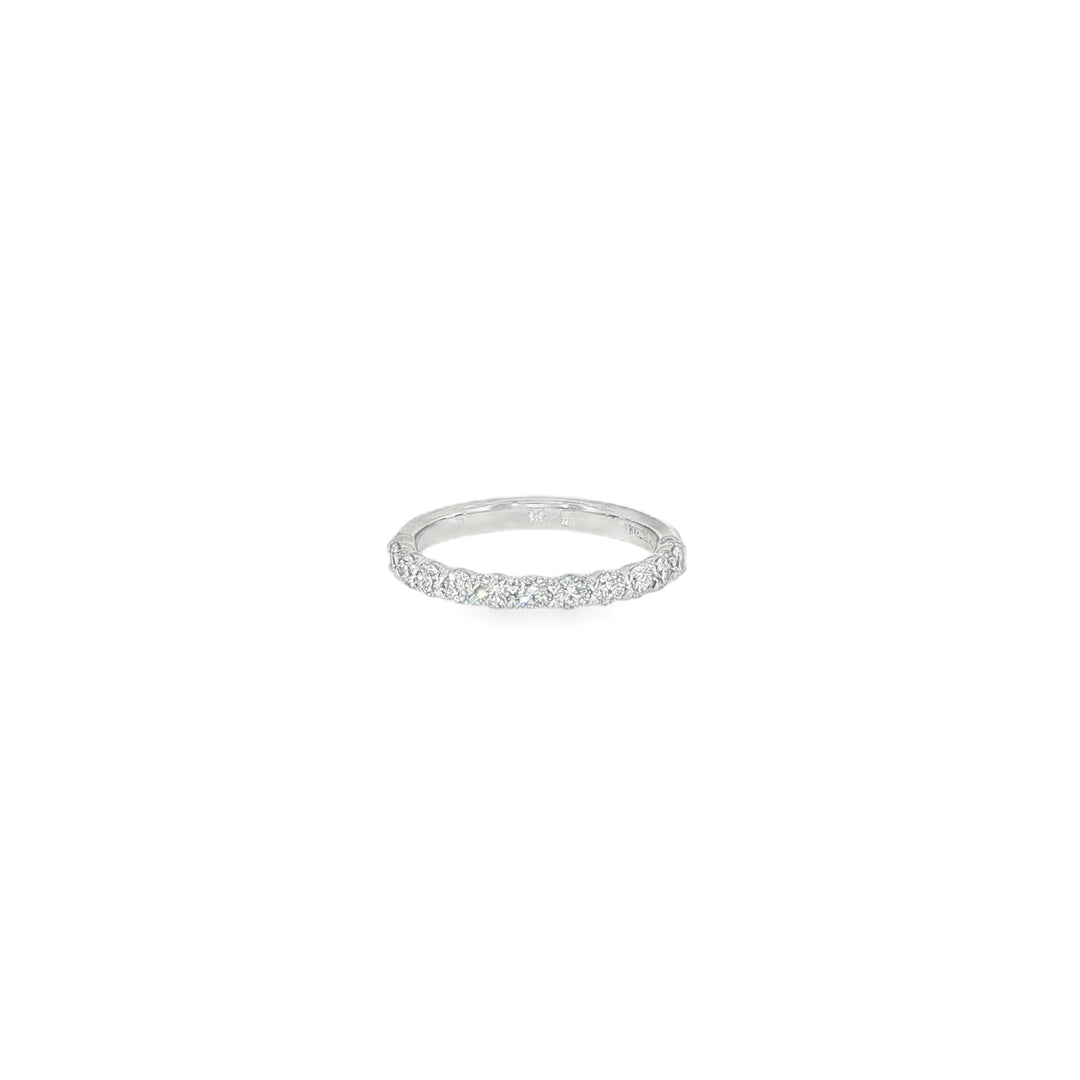 18K White Gold Silk Prong Half Eternity Band - Size 6