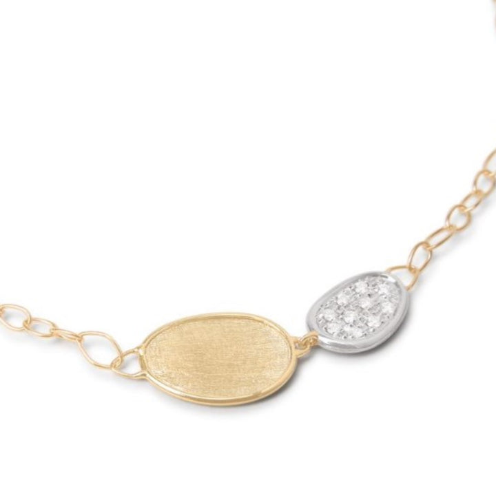 Mini-Petal And Diamond Pendant Necklace